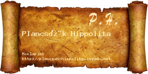 Plancsák Hippolita névjegykártya